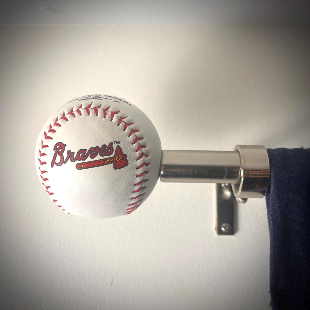 Atlanta Braves Nursery Decor - Real Baseball Curtain Rod Finials ...