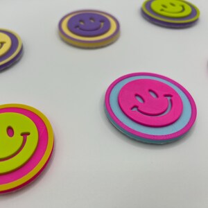 Smiley Patch 3D gedruckt | Taschen Patch | bunte Smileys | Klett Patch | Bag Accessoire | Geschenkidee