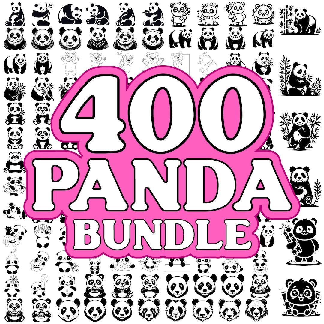 Panda SVG Bundle, Panda PNG Bundle, Panda Clipart, Panda Face SVG ...