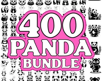 400-Piece Panda SVG Bundle, Kawaii Panda Clipart, Digital Download