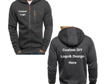 Custom Logo DTF Print Zip Hoodie, Personalized Workwear