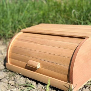 Premium Wooden Bread Box | Wooden Box For Bread | Rustic Box For Bread |  Kitchen Wooden Storage for Bread | Wooden Housewarming Gift