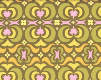 Amy Butler Fabric, Garden Maze in Olive, Midwest Modern Collection, 1 Yard