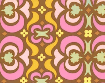 SALE, Amy Butler Fabric, Garden Maze in Brown, Midwest Modern Collection, 1 Yard