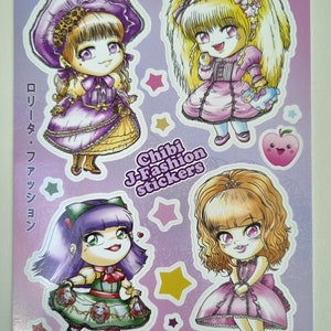 A6 Kawaii Vinyl Stickers 8 sheet designs to collect Cute Free UK postage Chibi Jfashion EGL