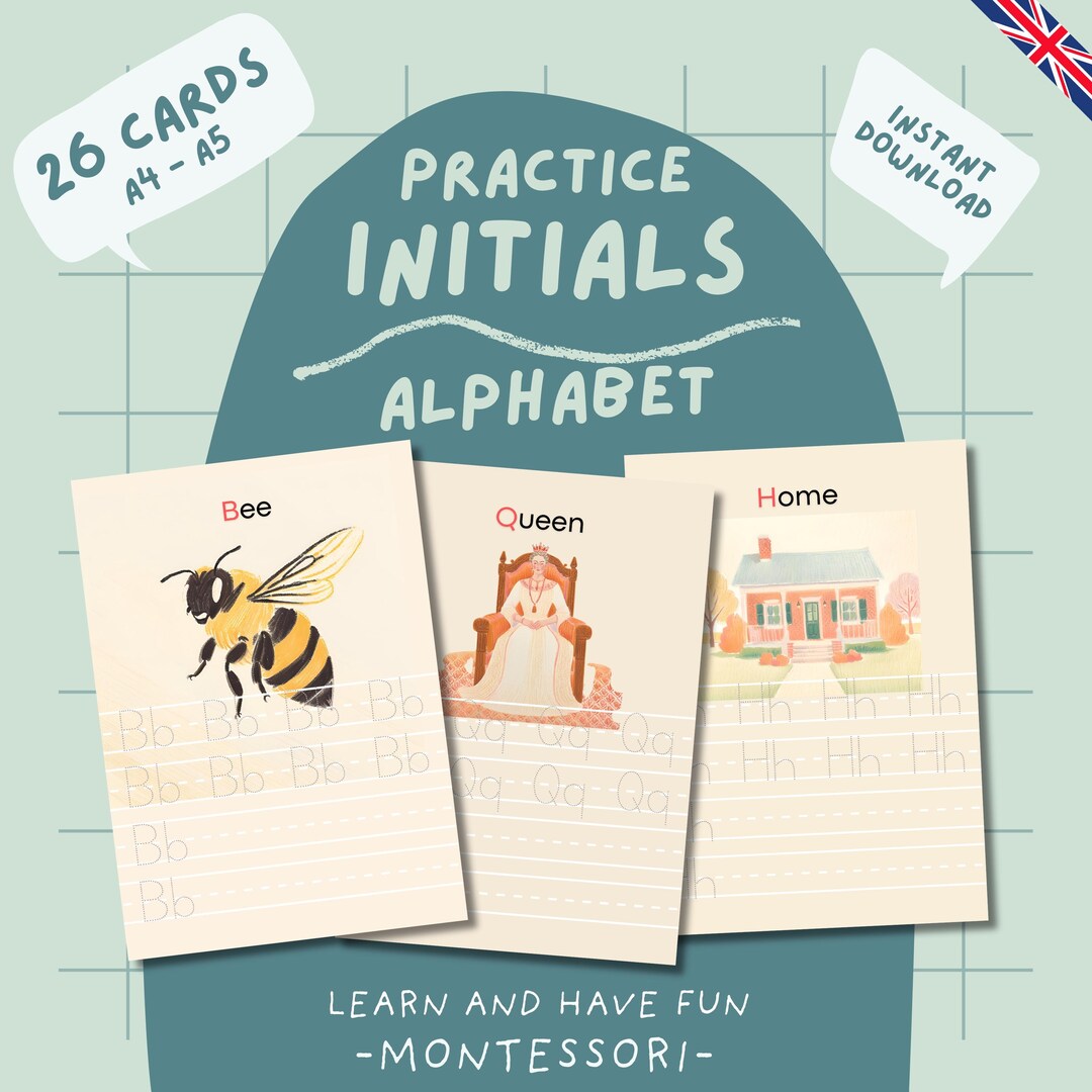 ENGLISH | Montessori Alphabet: 26 Cards to Learn Letters by Playing ...