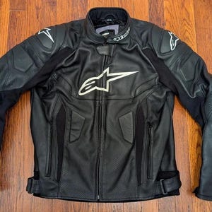 Blouson de course moto en cuir Alpinestars pour homme motard, cadeau d'anniversaire pour lui