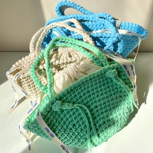 Roo Bag – Chunky Crochet Shoulder Bag with Mini Inner Pouch | Handmade Colorful Tote | Lightweight - Soft - Everyday Summer Bag