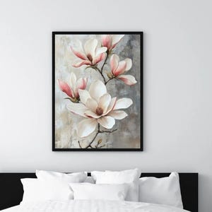Floral Wall Art Printable, Instant Download, Modern Botanical Print, Living Room Decor, Bedroom Wall Decor, Digital Download, Large Poster