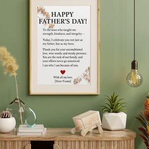 Father&#39;s day gift printable quote digital product instant download best for father&#39;s day gift.unique gift for dad