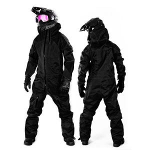Gents Black Thermal Waterproof ATV Snowsuit Overall - Snowmobile All weather Gear Ski Suits, Arctic Winter sports snow suit, Gift for him
