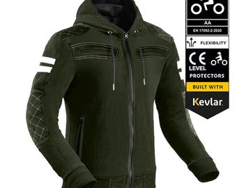 Rival Armored Motorcycle Hoodie – Waterproof, Kevlar Reinforced Riding Jacket with Back, Shoulder & Elbow Protection, Gift for Riders  him