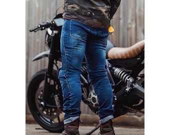 Touring Motorcycle Jeans – Dark Blue Biker Jeans For Men 42