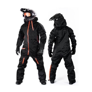 Gents Orange Thermal Waterproof ATV Snowsuit Overall - Snowmobile All weather Gear Ski Suits, Arctic Winter sports snow suit, Gift for him
