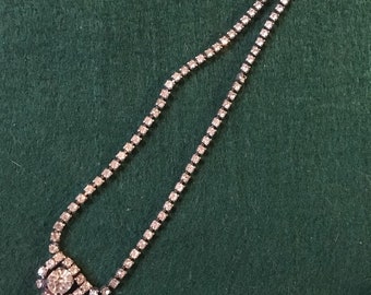 Silvertone rhinestone necklace