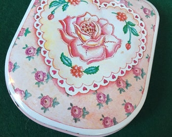 Antique pink English tin