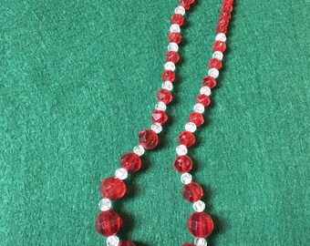 Gorgeous red glass bead necklace