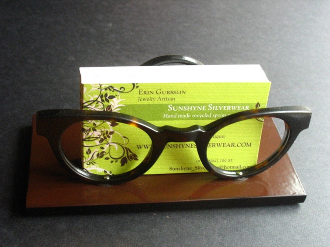 Business card holder made from vintage glasses frames eco Etsy