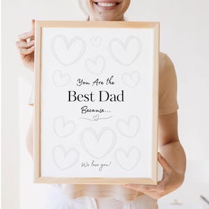 Vatertag oder Geburtstag Printable | Best Dad Poster | Gründe, warum wir Papa lieben | Geburtstagsgeschenk von Kinder | Fill-in-the-Blank Geschenk