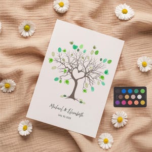 Custom Fingerprint Tree Guest Book: Wedding Keepsake Poster, Interactive wedding decor, personalized wedding poster