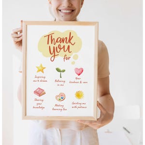 Printable Thank You Card for Daycare Teachers | Preschool, Nursery Teacher & ECE Appreciation Gift, Printable Teacher Appreciation Week Card