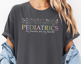 Embroidered Pediatric Nurse Sweatshirt: Comfort Colors Peds Shirt