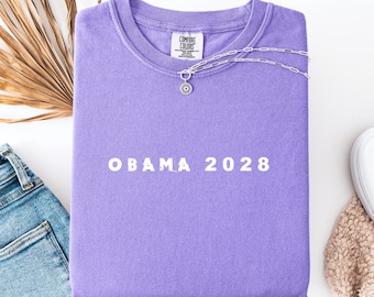 Camiseta Obama 2028 con colores cómodos: Camiseta con humor político