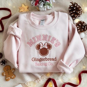 Minnie Gingerbread Embroidered Sweatshirt, Disney Christmas Tee, Disney Christmas Party Shirt, Disneyland Christmas Shirt, Minnie Christmas