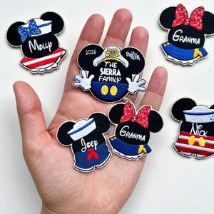 Personalisierter Disney Cruise Gestickter Patch, Benutzerdefinierter Name Mickey Minnie Cruise Patch, Disney Dream 2026 Eisen auf Jacke Rucksack Geschenk