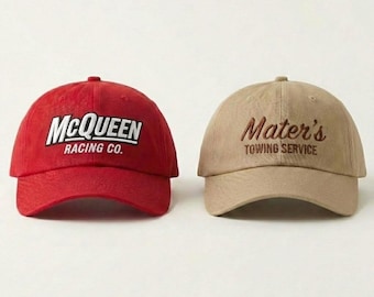Embroidered Lightning McQueen Cars Hat, Disneyland Vacation Cap for Adults & Kids, Disney Trip Outfit Accessory, Disneyworld Hat