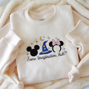 Disney Magic Wizard Sweatshirt, Disney Magic Embroidery Shirt, Fantasia Mickey Mouse Wizard Tee, Walt Disney Wizard Tee, Mickey Minnie Shirt