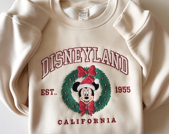 EMBROIDERED Disneyland Christmas Sweatshirt, Christmas Family Sweater, Disneyworld Shirt, Mickey and Friends Xmas Shirt, Disney Squad Shirt