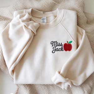 Bluza nauczycielska na zamówienie, haftowana bluza nauczycielska, bluza nauczycielska Apple, prezent dla nauczyciela, prezent na powrót do szkoły