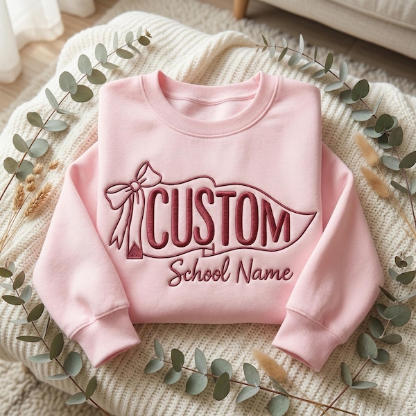 Sweatshirt brodé esprit d'école, fanion mascotte personnalisée, chemise Game Day, pulls fanions d'école