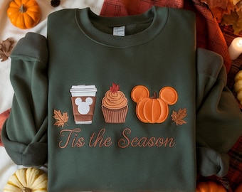 EMBROIDERED Disney Tis the Season Christmas Shirt, and Disney Merry Christmas Sweatshirt, Christmas Disney Family Shirt, Disney Mouse Shirt