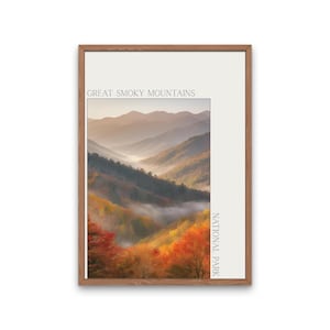 Great Smoky Mountains poster - Great Smoky Mountains - National Park poster - America National park poster - America Wall art-Landmark print