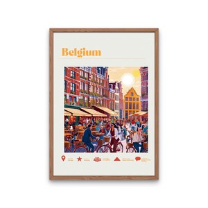 Belgium City poster - Belgium poster - European Wall art - Europe city art - Europe city poster - Brussels poster - Belgium city print - art