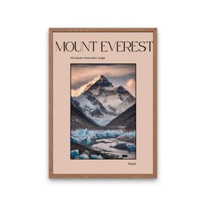Mount Everest poster - Mount Everest wall art - mt everest poster - Himalayas poster - Nepal poster - Asia poster - Wall art - Travel print