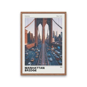 Manhattan Bridge poster - Manhattan Bridge wall art - Manhattan poster - NYC poster - New York City wall art - New York poster -Travel print
