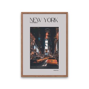 New York City poster - New York print - NYC poster - Times Square poster - Times square wall art - Manhattan city art - Travel print - Gift