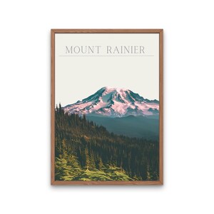 Mount Rainier poster - National Park poster - America National park poster - American Wall art - Landmark poster - Travel Poster - Wall Art