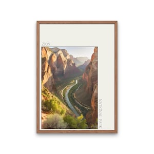 Zion - Zion Druck - Zion Poster - Zion Wandkunst - Zion Nationalpark - Nationalpark Druck - Zion Nationalpark Poster - Wandkunst - Geschenk