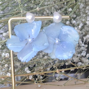 Real flower earrings | Real hydrangea earrings | Handmade Dried Flower Earrings