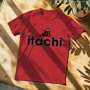 Vintage Soft Lightweight Itachi Japanese Unisex Tee, Retro Minimalist Streetwear Graphic Tee, Luźny krój Custom Anime Cotton Tee Gift Shirt