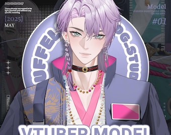 Männliches vorgefertigtes Modell | Gebrauchsfertig | Vtube Studio | Live2d Modell | Vtuber Design