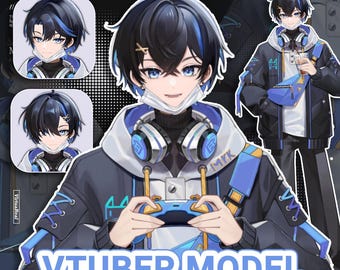 Männliches vorgefertigtes Modell | Gebrauchsfertig | Vtube Studio | Live2d Modell | Vtuber Design