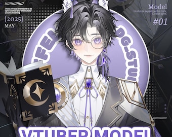 Männliches vorgefertigtes Modell | Gebrauchsfertig | Vtube Studio | Live2d Modell | Vtuber Design