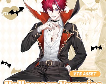Halloween männlich Vtuber Aktivposten | Vtuber Outfit | Gebrauchsfertig | Vtube Studio | Live2D-Modell