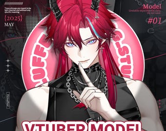 Männliches vorgefertigtes Modell | Gebrauchsfertig | Vtube Studio | Live2d Modell | Vtuber Design