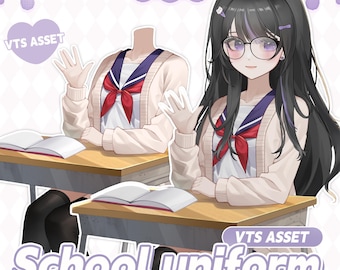 Vtuber Objekt | Vtuber Outfit | Schuluniform | Gebrauchsfertig | Vtube Studio | Live2D-Modell